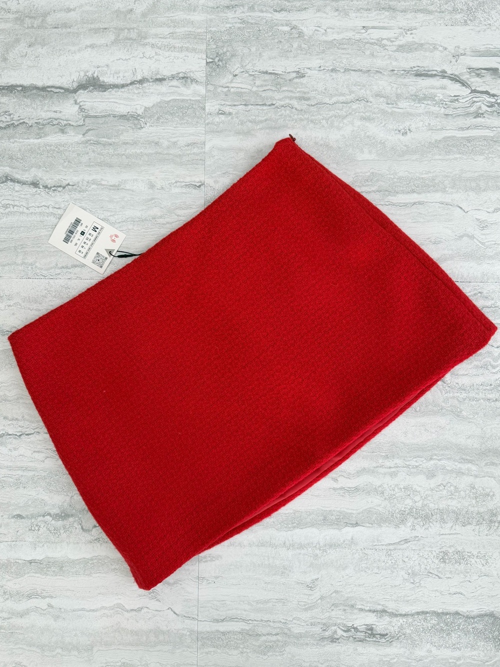 ZARA Red Tweed Mini Skirt